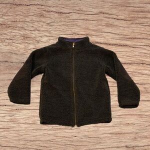 Cozy Brown Fuzzy KULE Sherpa Jacket Kids Size 5 / 5T w/ Purple Lining